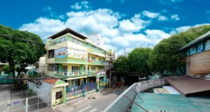 Cảnh quan trường mầm non Họa Mi từ trên cao