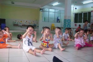 Hoạt động của bé ở Trường mầm non Họa Mi tháng 10/2015