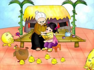 Bà và cháu | Bài thơ Bà và cháu, thơ mầm non, thơ thiếu nhi