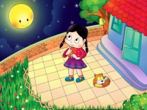 Bài thơ Trăng Sáng (Nhược Thủy): Sân nhà em sáng quá, Nhờ ánh trăng sáng ngời.