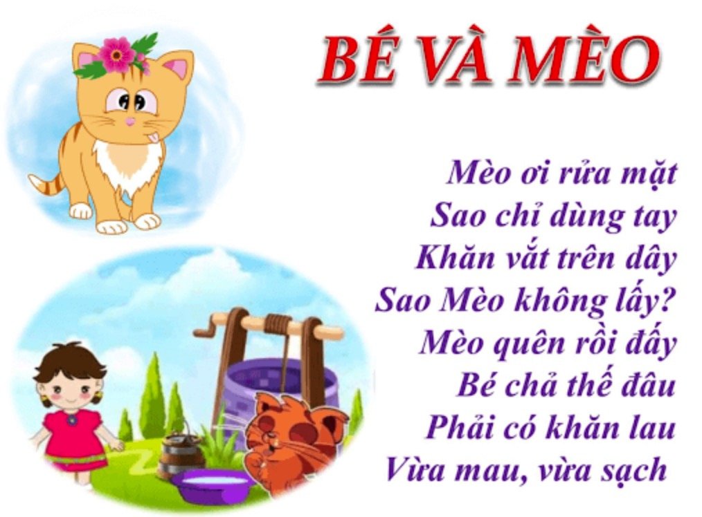 Bé và mèo | Bài thơ Bé và mèo (Nguyễn Bá Đan Đan)