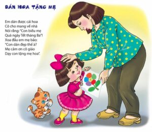 Dán Hoa Tặng Mẹ | Hình ảnh Bài thơ Dán Hoa Tặng Mẹ