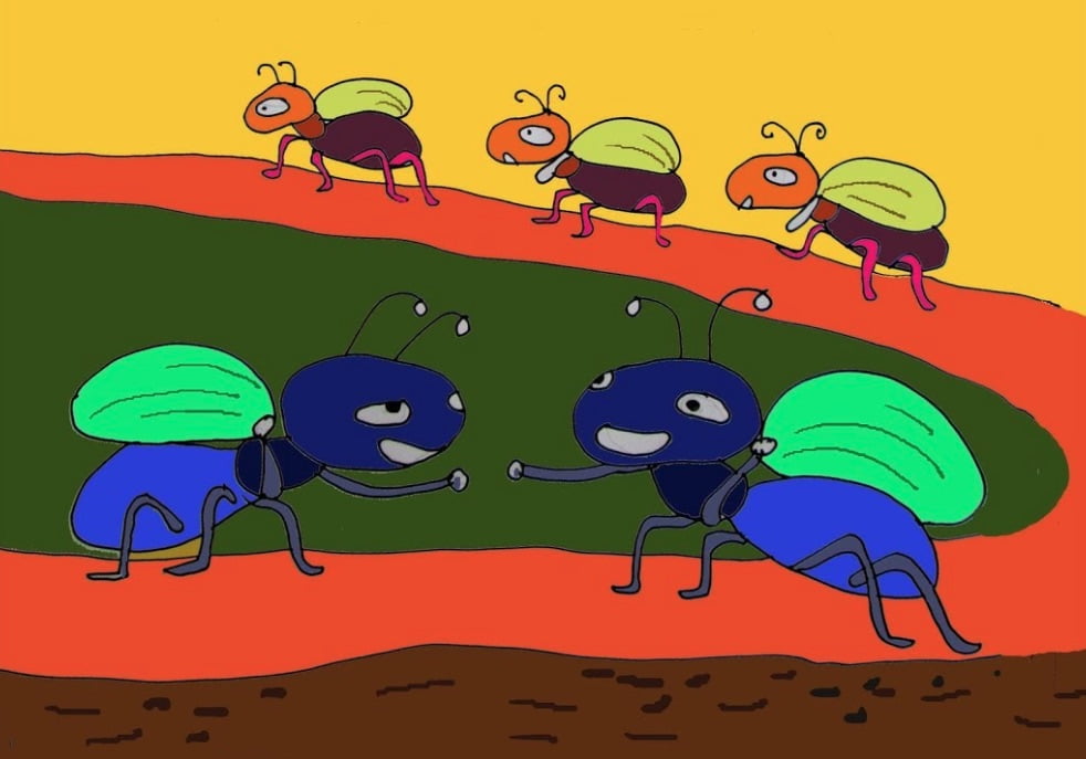 Hình ảnh Bài thơ Đàn kiến: Trông kìa đàn kiến, Nó bò lên cao