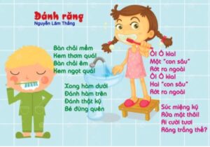Đánh răng | Hình ảnh Bài thơ Đánh răng