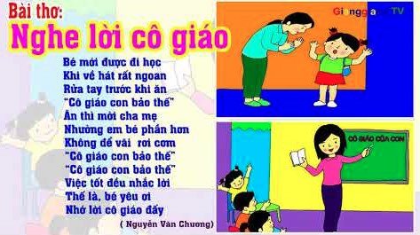 Nghe lời cô giáo | Bài thơ Nghe lời cô giáo