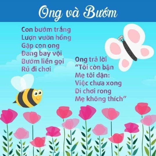 Hình hình họa Bài thơ ong và bướm
