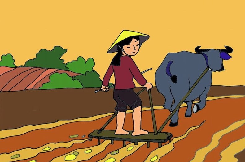 Bé đi cày | Bài thơ Bé đi cày (Phạm Hổ)