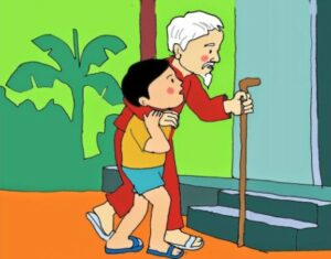 Hình ảnh Bài thơ Thương ông: Ông bị đau chân