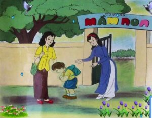 Bài thơ Bé đi học: Ngày đầu đi học