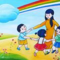 Bài thơ Dưới mái trường mầm non: Cô tập cho cháu hát