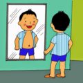 Soi gương | Bài thơ Soi gương (Nguyễn Lãm Thắng): Bé đứng trước gương