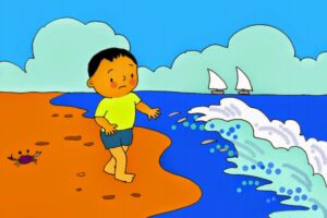 Sóng và bé | Bài thơ Sóng và bé