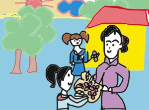 Bó hoa tặng cô | Bài thơ Bó hoa tặng cô