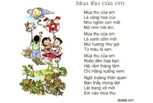 Mùa thu của em (Quang Huy): Mùa thu của em, Là vàng hoa cúc