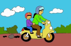 Bài thơ Bé đi nhà trẻ: Bé đi nhà trẻ, Bằng xe mẹ đèo