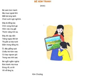 Bé xem tranh | Bài thơ Bé xem tranh: Bé xem bức tranh